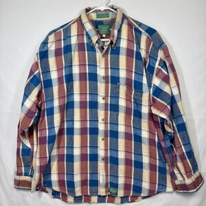 Baxter Natural Plaid Flannel Button Up Long Sleeve Shirt Mens Sz XL‎